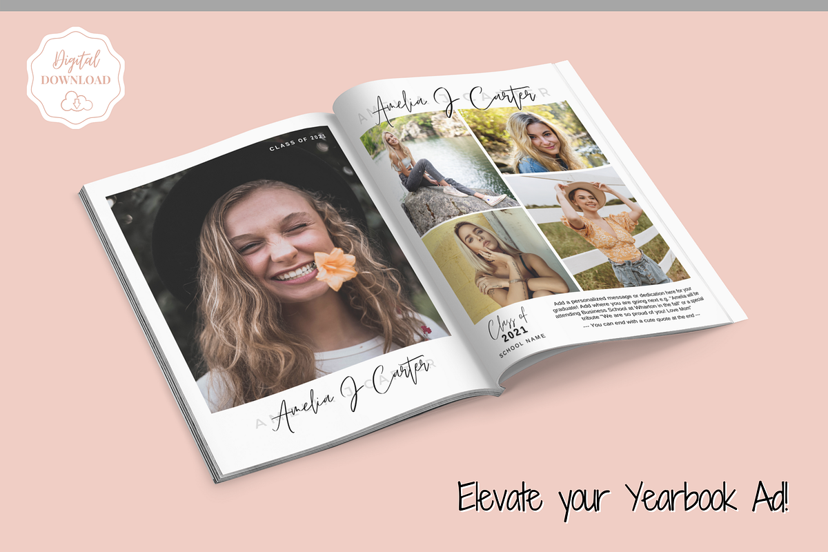 Graduation Yearbook Ad Template, a Magazine Template by Templatables (Photo 5 of 9)