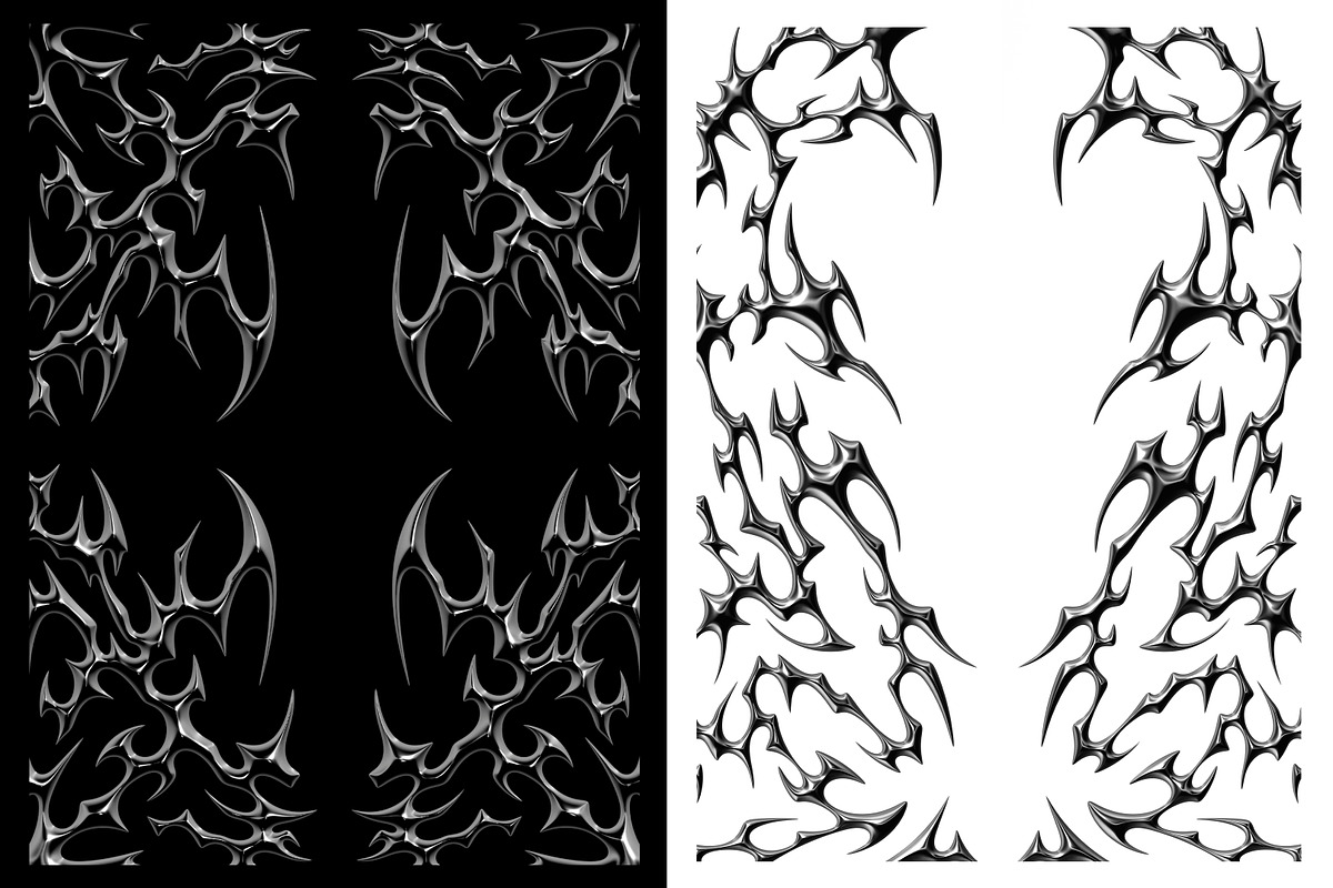 Chrome Tribal Borders and Shapes, an Object Graphic by BonkiStudio (Photo 8 of 9)