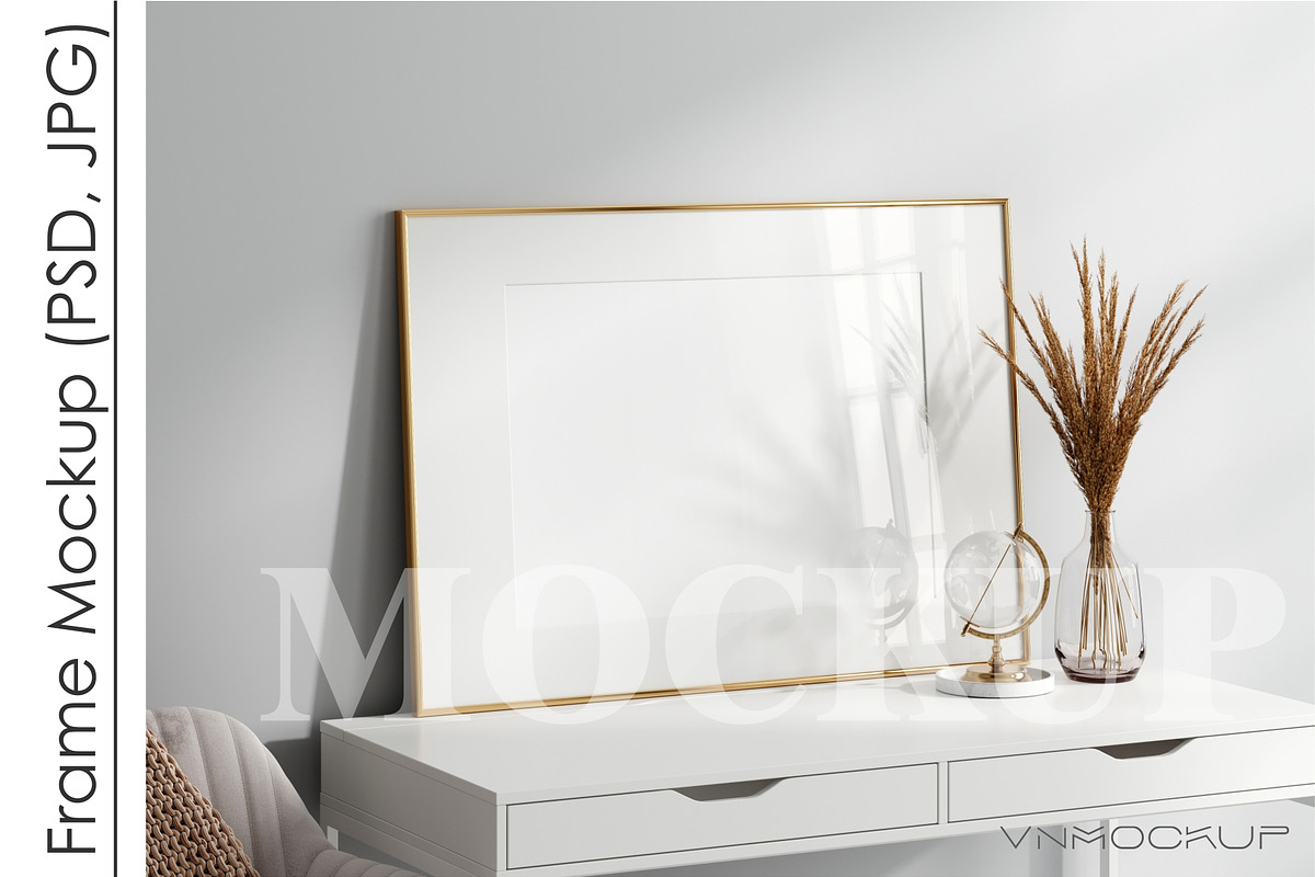 Frame Mockup PSD JPG, a Print Template by VNmockup (Photo 1 of 5)