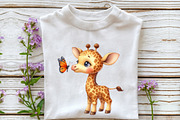 Cute Giraffe Watercolor Cliparts, an Illustration by Rose Art (Thumbnail 4 of 7)