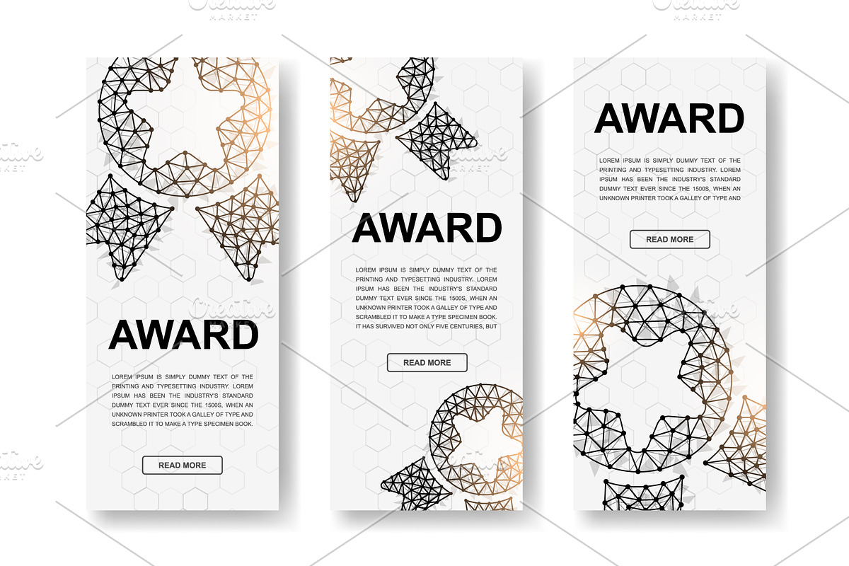 Set of award polygonal vertical, a Texture Illustration by GraphiShop