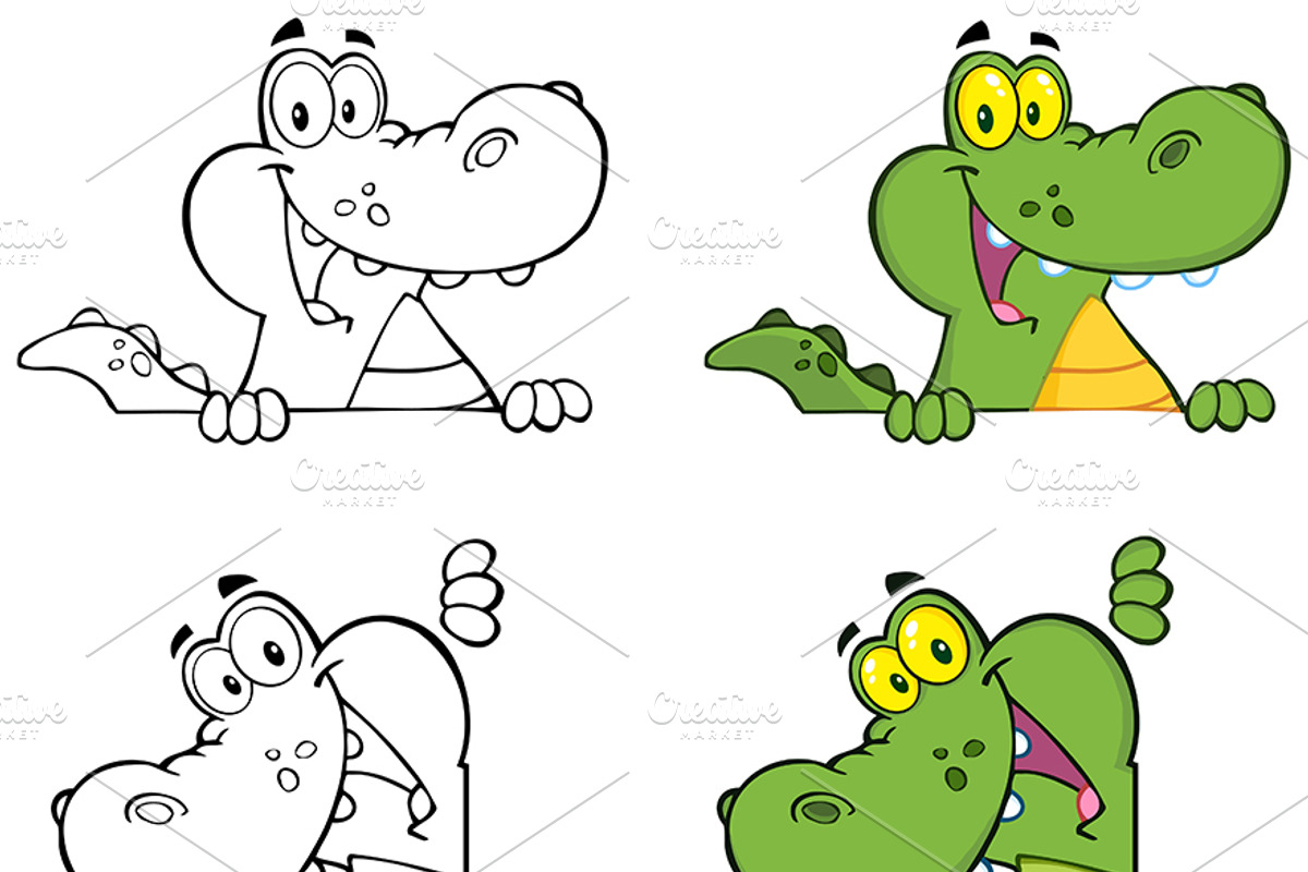 Crocodile Character Collection - 2, an Animal Illustration by HitToon