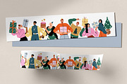 Christmas people set + banner, a Person Illustration by Good Studio (Thumbnail 4 of 6)