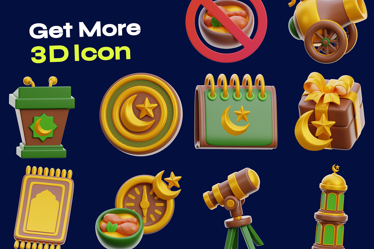 Ramadan 3D Icon pack vol 2., a Food & Drink 3D Model by orenjidesign (Photo 7 of 8)