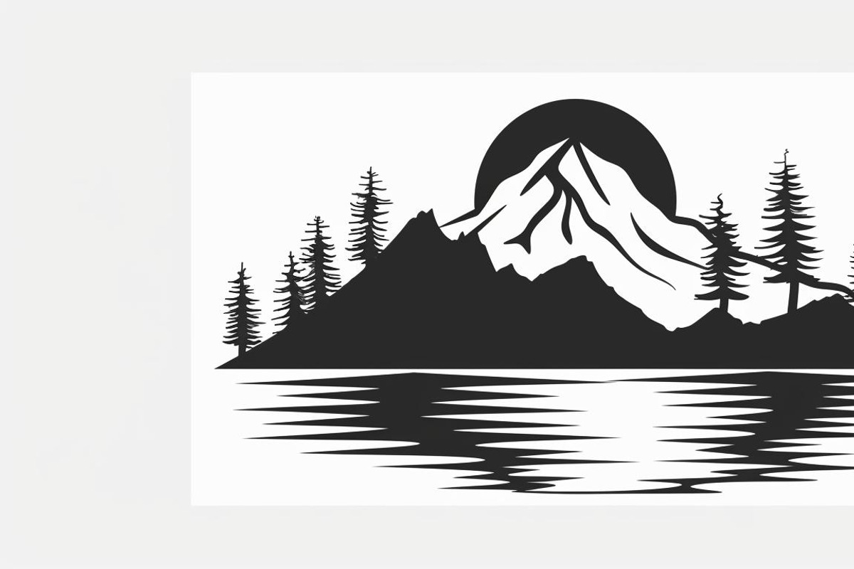 Mountain Tree Silhouette Bundle, a Graphic by hafijul (Photo 2 of 8)