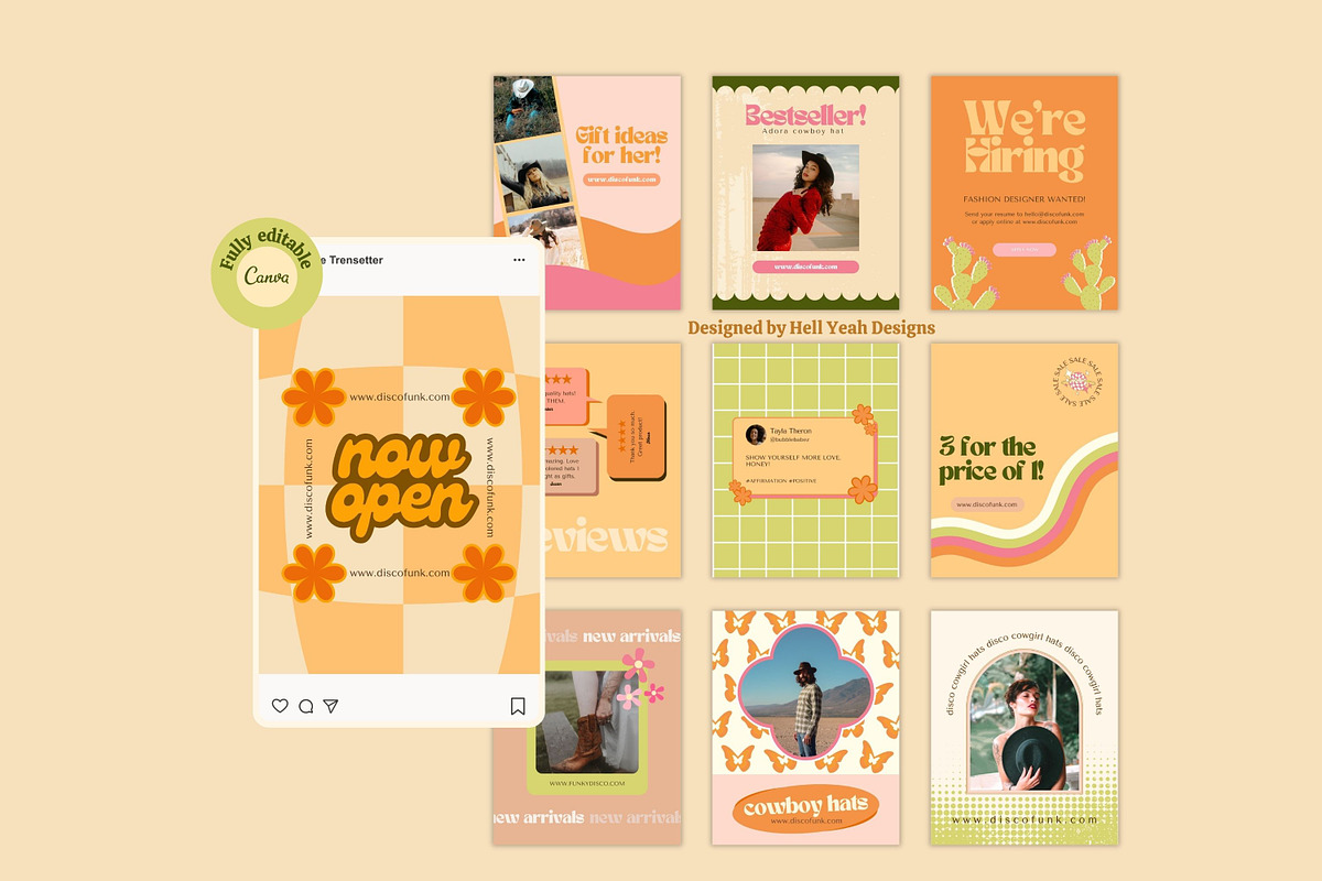 Disco Cowgirl Branding Starter Kit, a Branding & Logo Template by Hell Yeah Designs (Photo 16 of 18)