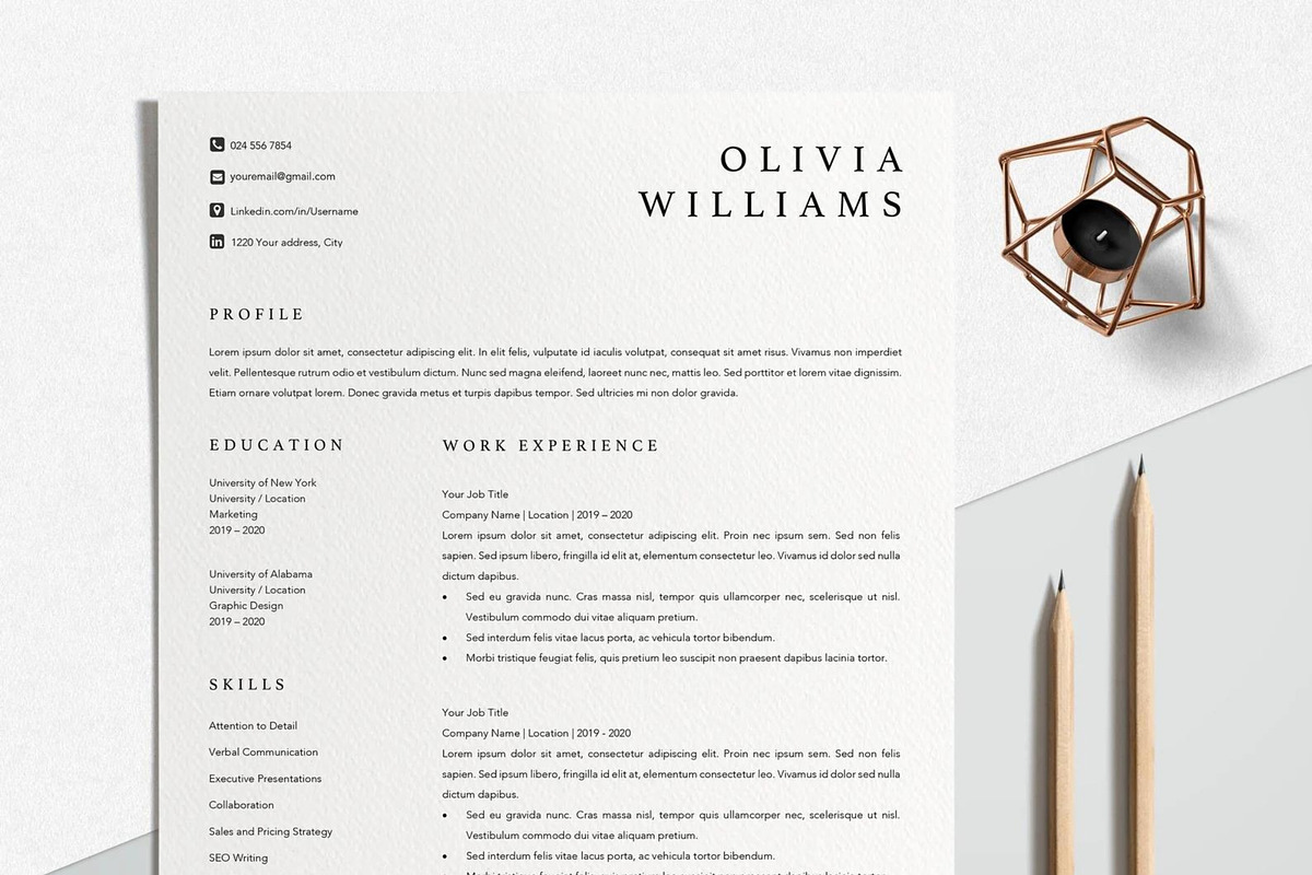 Executive Resume Template Word, a Resume Template by LucaTheme (Photo 1 of 10)