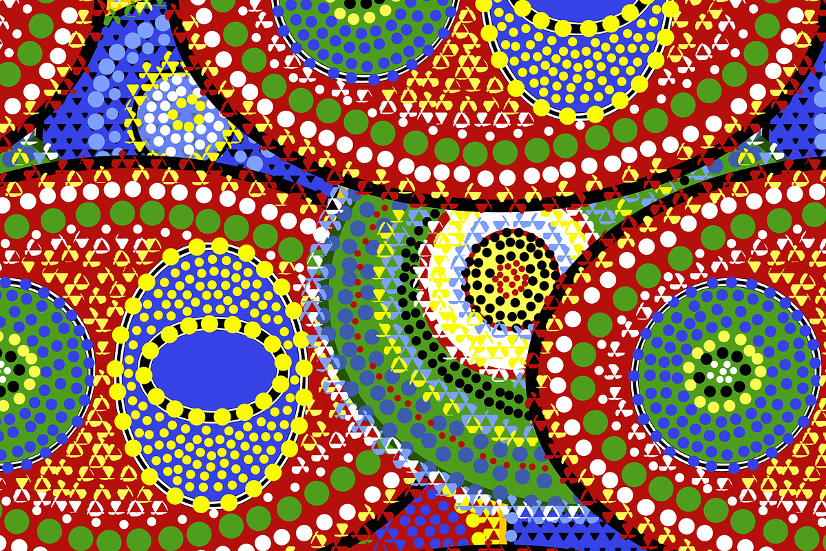 Aboriginal Orbs Seamless Repeat, a Pattern Graphic by Sharon Schwalbe (Photo 6 of 6)