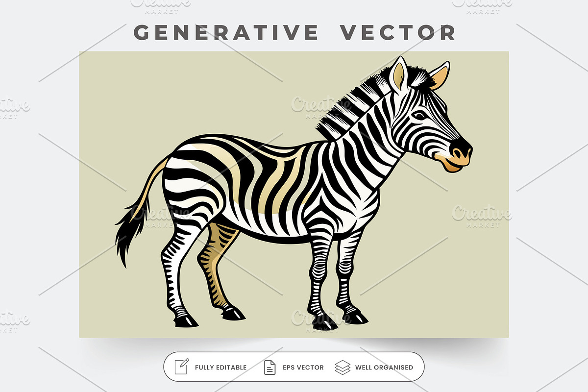 A hand-drawn zebra poses with striki, a Graphic by Iftikhar Alam