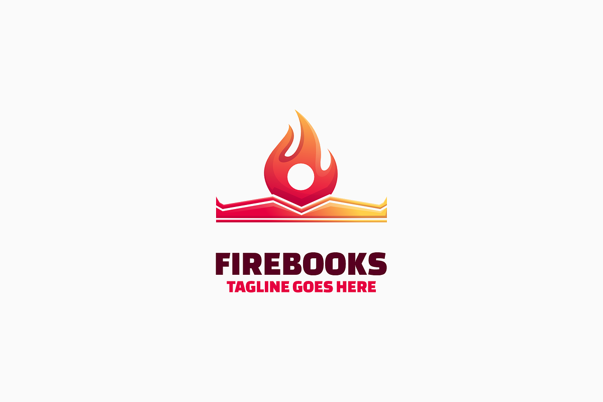 Fire Books Gradient Colorful Logo, a Branding & Logo Template by Artnivora.Std