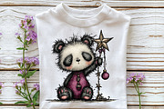 Whimsical Panda Christmas Clipart, an Illustration by CraftArtStudio (Thumbnail 4 of 6)