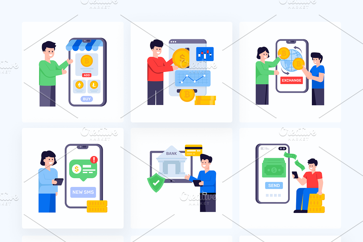 Online Payment Illustrations, a Background Graphic by Brickclay (Photo 8 of 8)