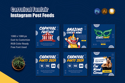 Carnival Funfair Instagram Post, a Social Media Template by Esensifiksi.studio