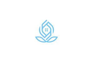 beauty home and leaves logo, a Branding & Logo Template by ZHR Creative