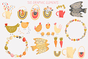 Happy Boho Easter spring clipart, an Animal Illustration by NataLyaroArt (Thumbnail 8 of 13)