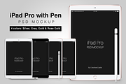 iPad Pro PSD Mockup with Pen, an iPad Mockup by CreativesCastle (Thumbnail 1 of 5)