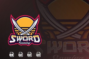 Swords Mascot Logo Template, a Branding & Logo Template by HasnainGFX
