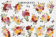 Watercolor Autumn Garden Flowers, an Object Illustration by DiashaArt (Thumbnail 3 of 12)