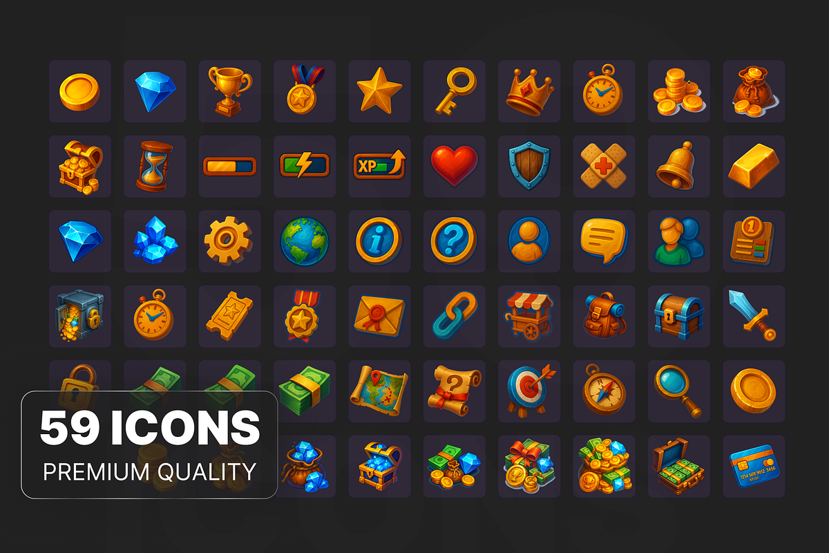 2D Illustration Game Icon Set, a Solid Icon by CodeOrbit-Designs (Photo 3 of 3)