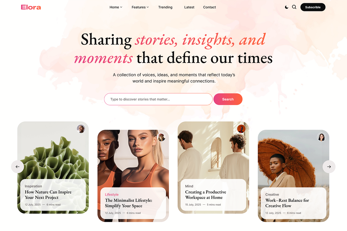 Elora – Creative Magazine WP theme, a WordPress Template by AliThemes (Photo 4 of 5)