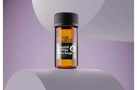 Amber Glass Medicine Bottle Mockup, a Packaging Mockup by OneVectorStock