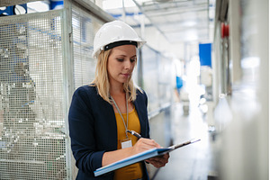 Female engineer or technician, an Industrial Photo by HalfPoint