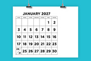 2027 Large Number 8.5x11 Calendar, a Stationery Template by Running With Foxes (Thumbnail 1 of 5)