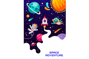 Space Poster, Astronaut And UFO