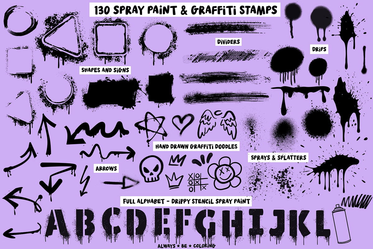 Procreate Graffiti Spray Paint Set, a Brush Add-On by AlwaysBeColoring (Photo 6 of 13)