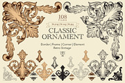 Vintage Ornaments Baroque Border, a Decorative Illustration by Samira (Thumbnail 1 of 6)