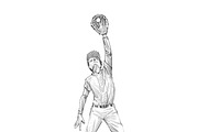 Sketchy baseball drawing set, an Illustration by RasterBird (Thumbnail 9 of 17)