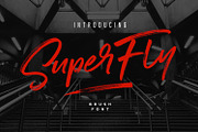 SuperFly Brush Font, a Script Font by Sam Parrett (Thumbnail 1 of 8)