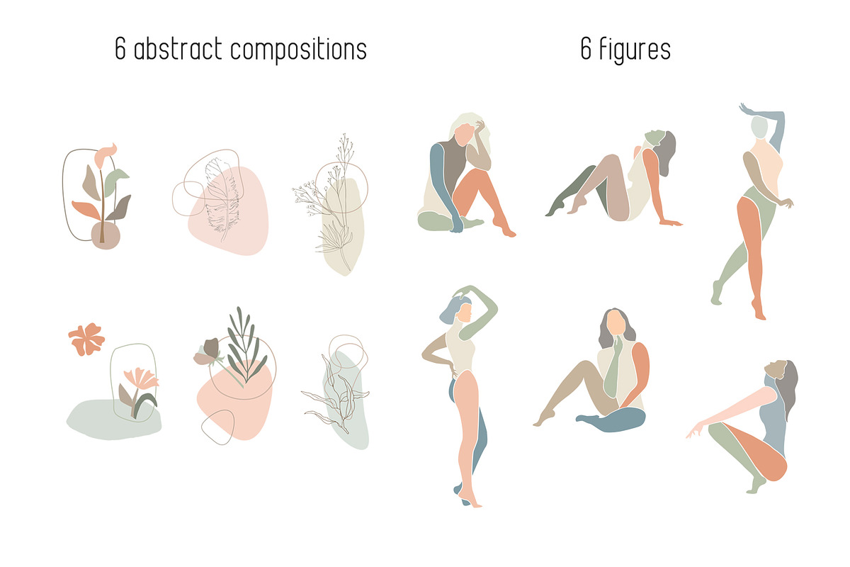 Femininity modern graphic collection, a Decorative Illustration by dasha mo (Photo 3 of 9)