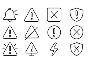 Warning symbols in simple vector, an Object Illustration by ZinetroN