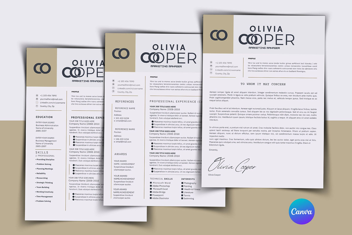 Minimal Resume Template, a Templates & Theme by iloveTemplate (Photo 1 of 6)