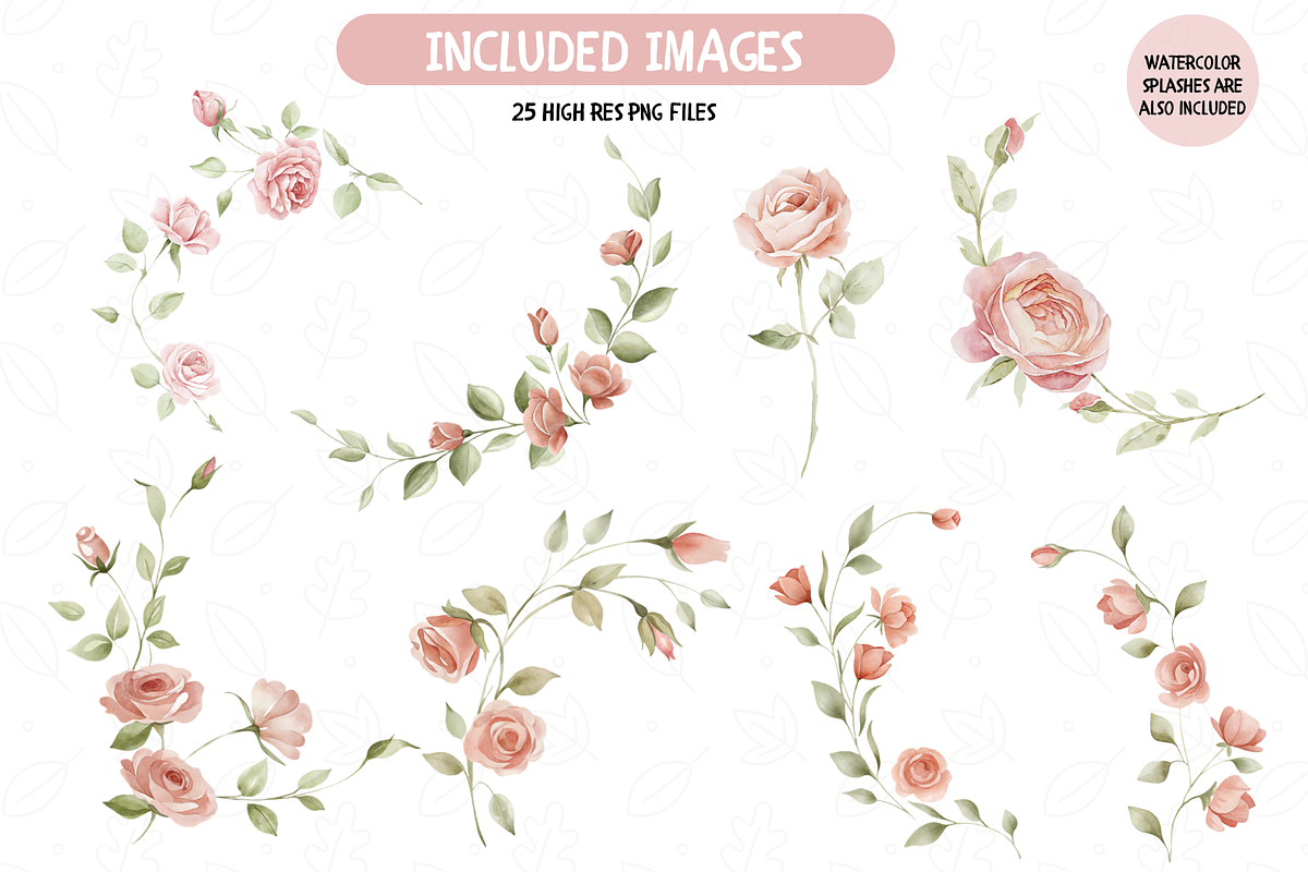 Soft Pink Watercolor Flowers, an Illustration by TatiMockup (Photo 3 of 4)