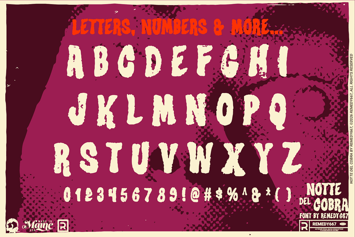 Notte del Cobra - Grindhouse Font, a Sans Serif Font by Remedy667 (Photo 9 of 9)