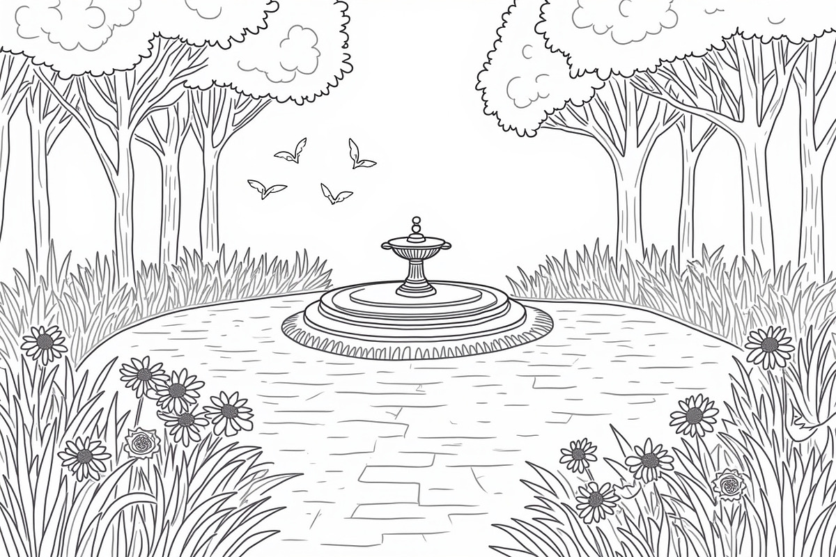 Peaceful Garden Line Art Coloring Se, an Illustration by Designs_River (Photo 2 of 7)