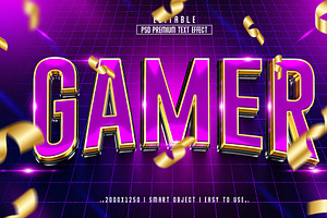 Gamer 3D Editable Text Effect Style, a Layer Style Add-On by Md Jahidul99