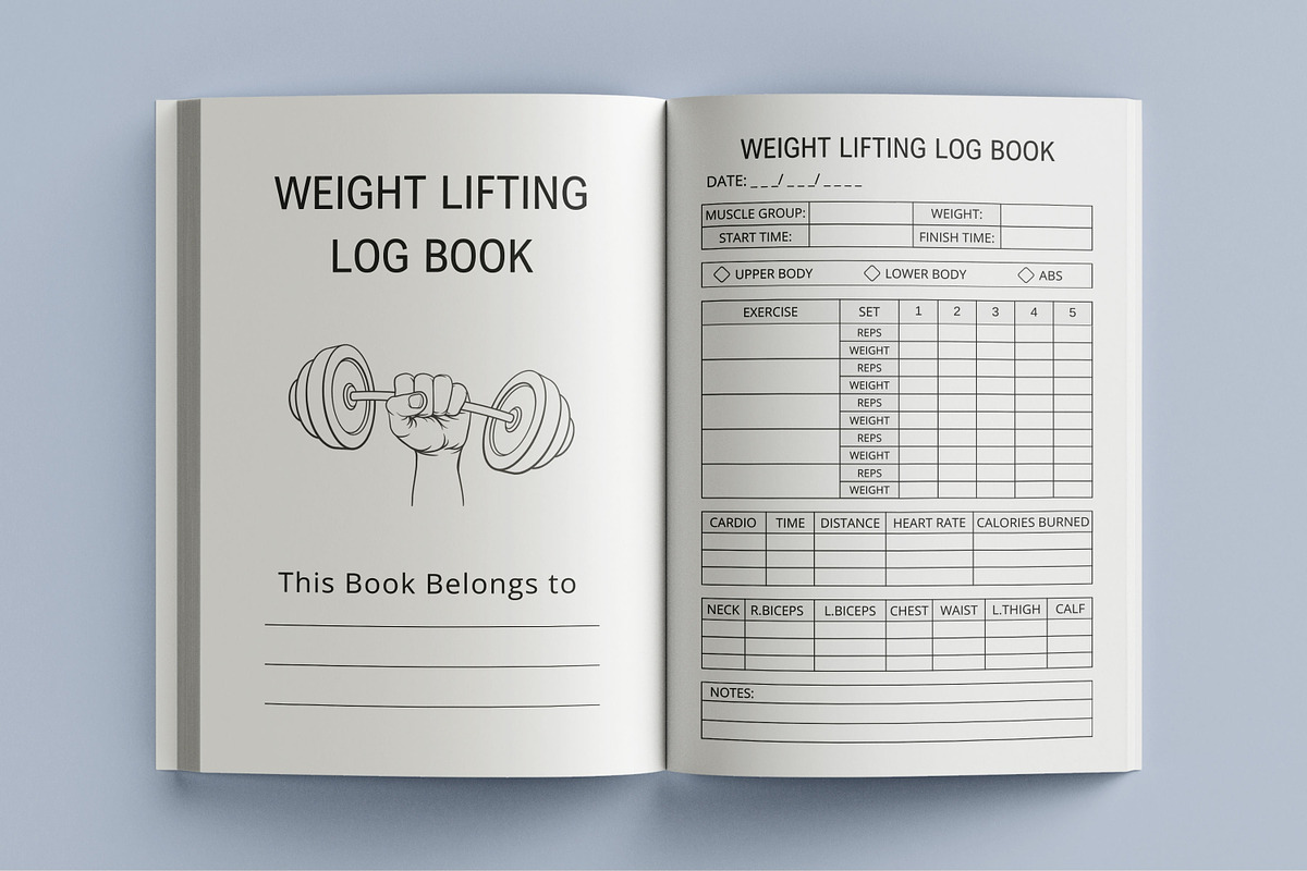 Weight Lifting Log Book, a Print Template by Book2bees (Photo 4 of 4)