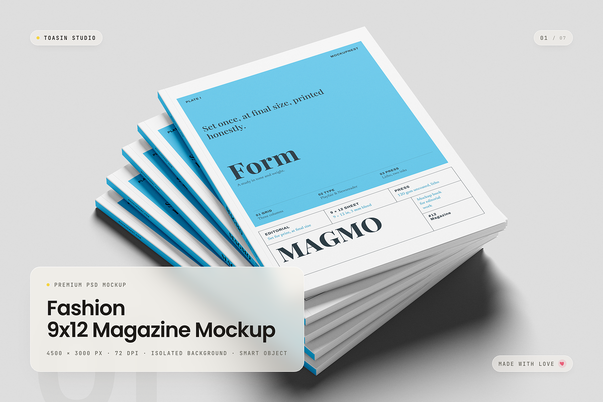 Fashion 9x12 Magazine Mockup, a Books & Magazine Mockup by Toasin Studio (Photo 1 of 7)