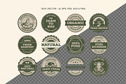 Rustic Farm Organic Sticker Badge Se, an Object Graphic by DesignerCandies (Thumbnail 3 of 6)