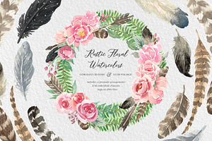 Rustic Watercolor Floral Design Kit