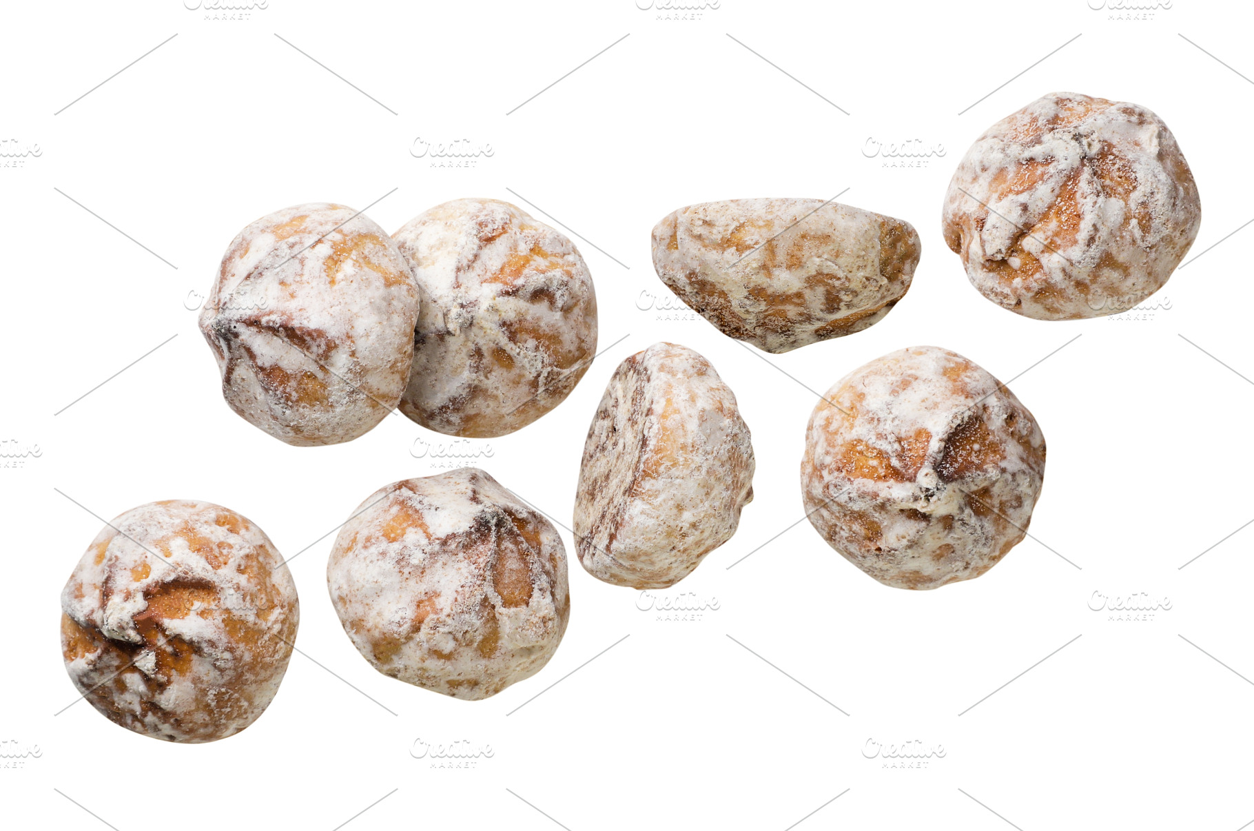 Round gingerbread cookies are flying, a Food & Drink Photo by innakreativ