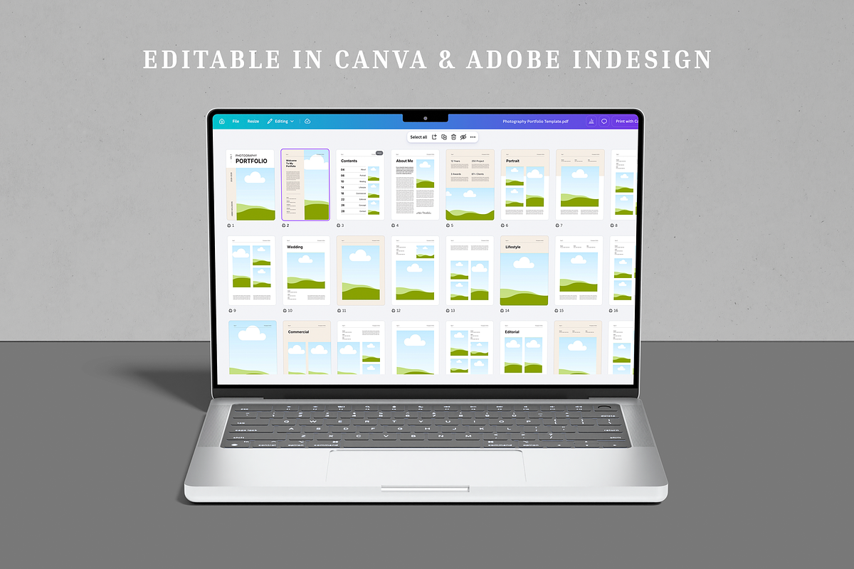Photography Portfolio | Canva & INDD, a Brochure Template by Leaflove (Photo 9 of 9)