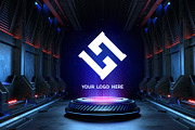 Futuristic pedestal Logo mock-ups, a Product Mockup by S_design (Thumbnail 3 of 12)