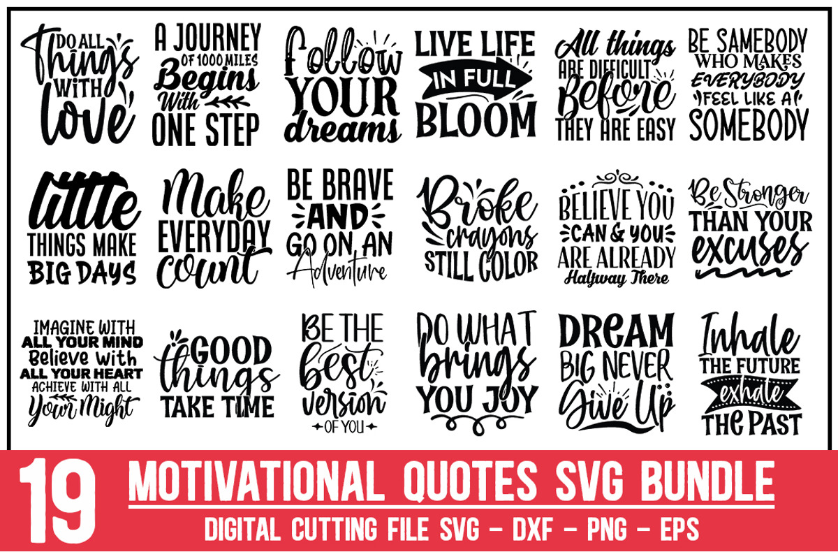 Motivational Quotes SVG Bundle, a Graphic by Buysvgbundles