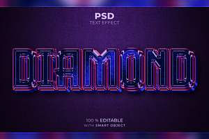 Diamond 3D Editable Text Effect