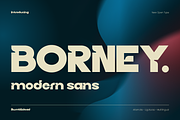 Borney, a Sans Serif Font by Burntilldead (Thumbnail 1 of 13)