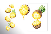 Tropical Pineapple. Hand painted, a Food Illustration by Daria Ustiugova (Thumbnail 10 of 28)
